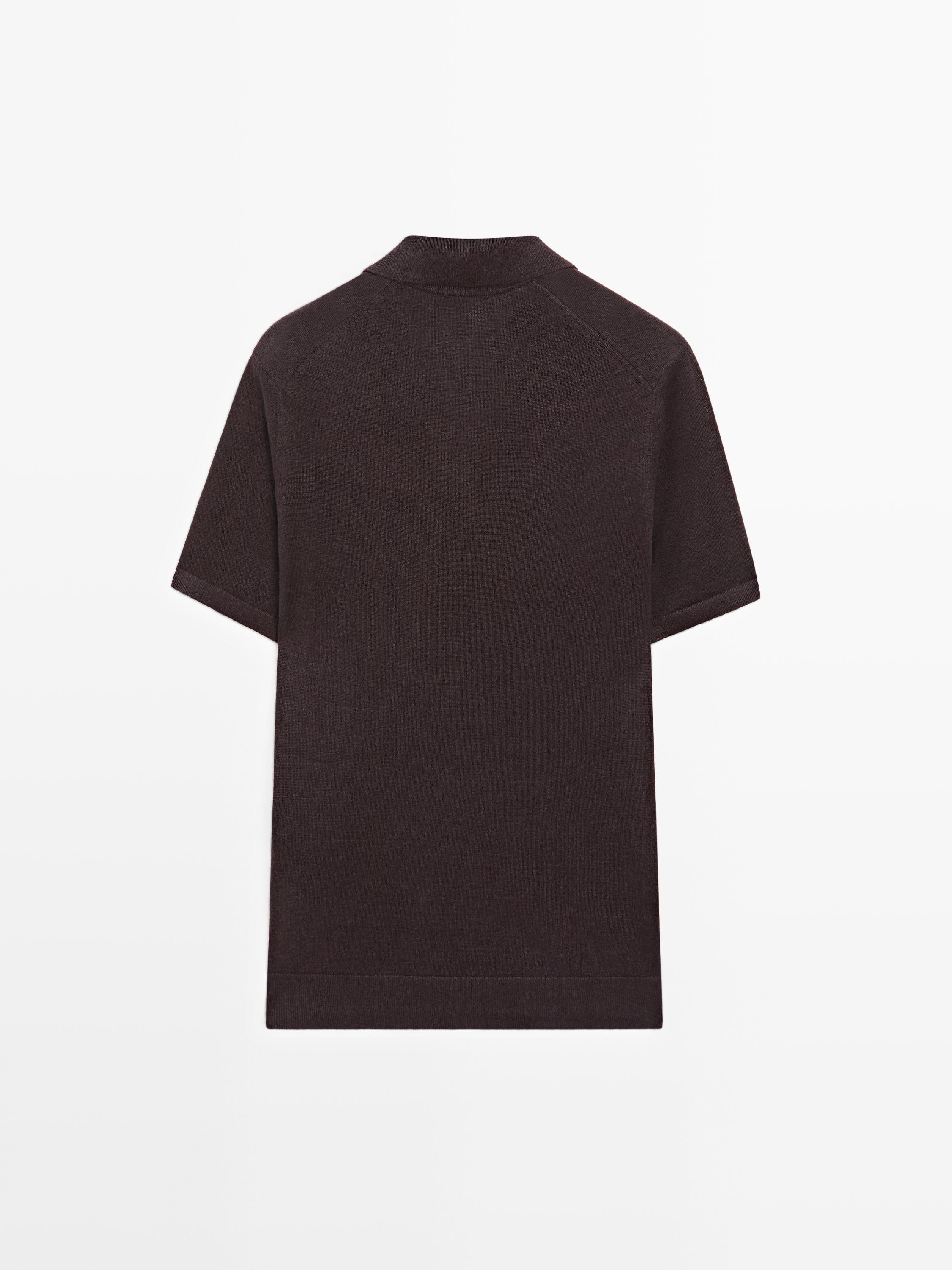 Linen V-neck polo sweater
